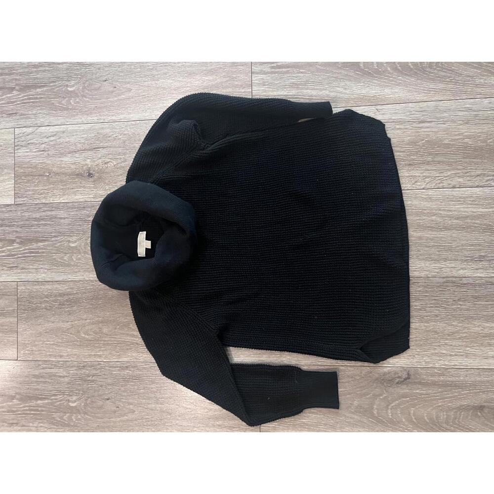 Michael Kors Black Ribbed Turtleneck Sweater Medium